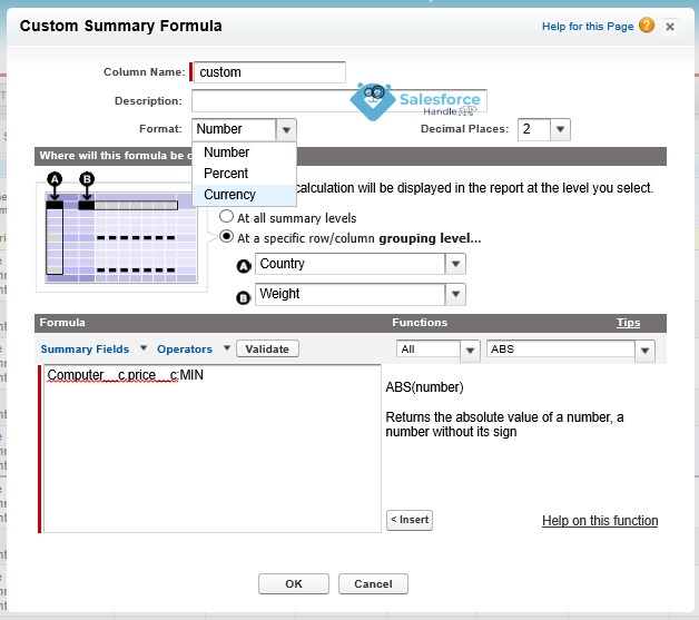 Custom Summary Formula in Salesforce Classic Reports