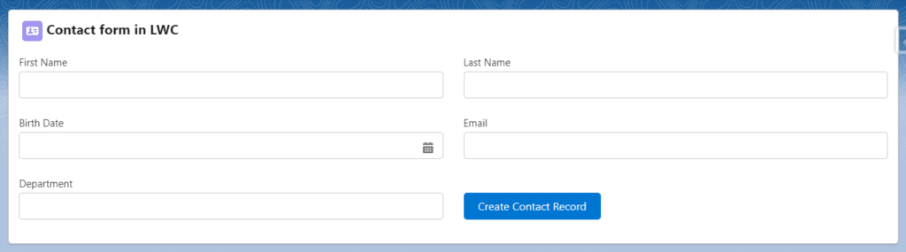 create contact record in lwc